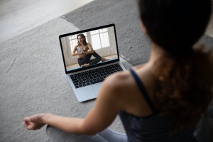 women working on Teaching Yoga online