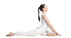 demonstration of women holding one leg folded pose