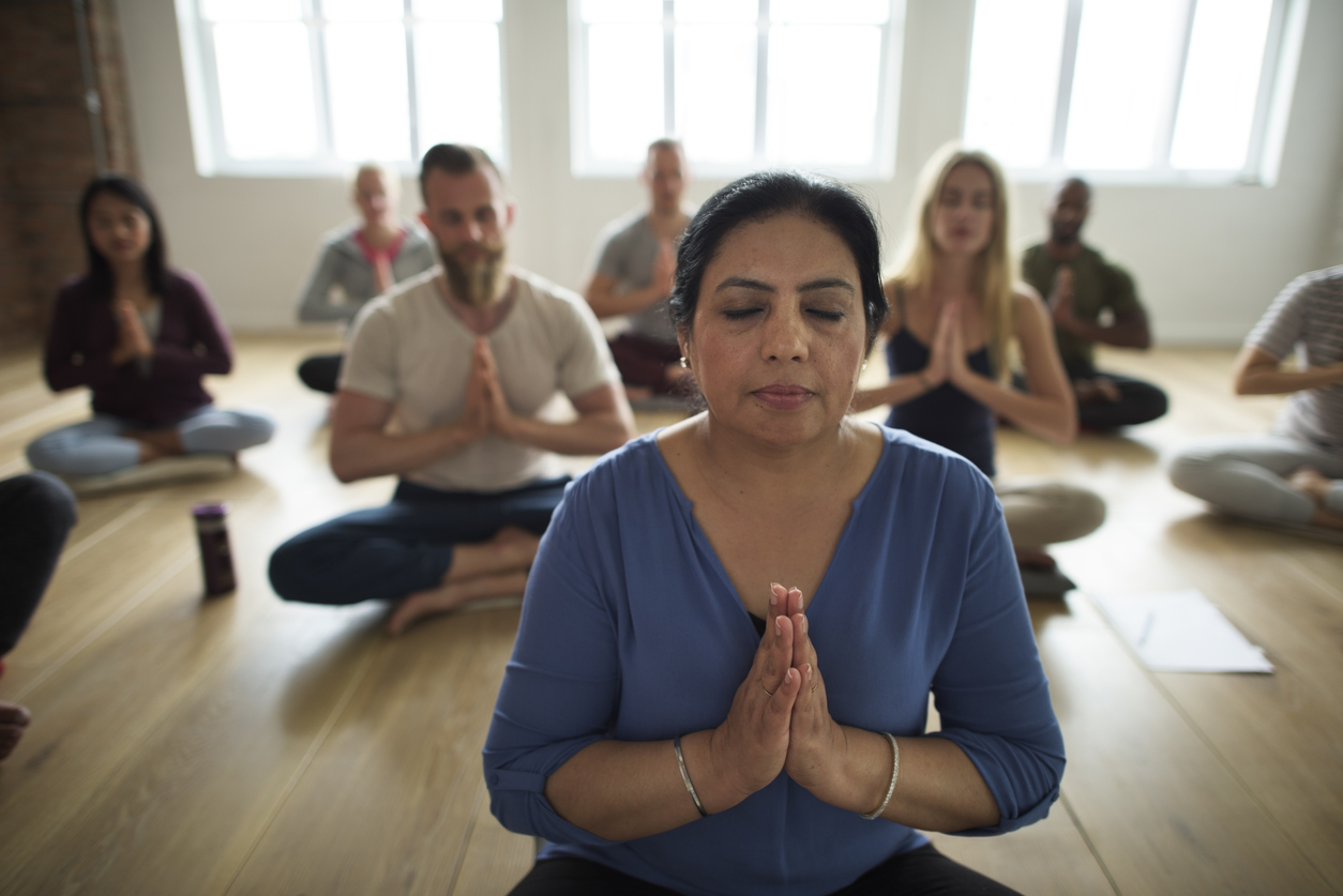Diversity People Exercise Class Relax Concept