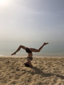Yoga pose on the beach