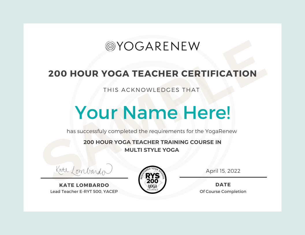 YogaRenew Yoga Sequencing Certificate
