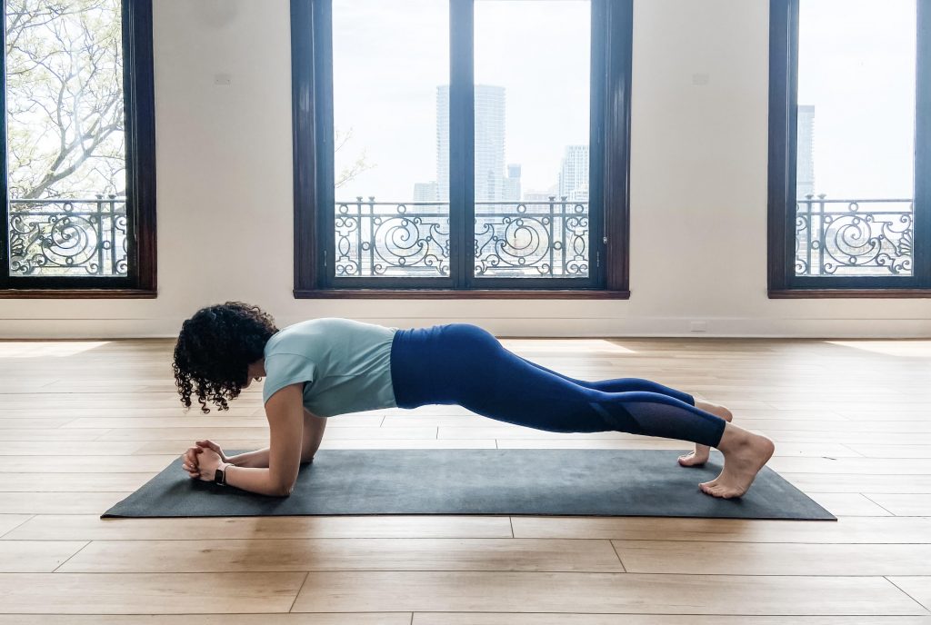 Girl in plank pose