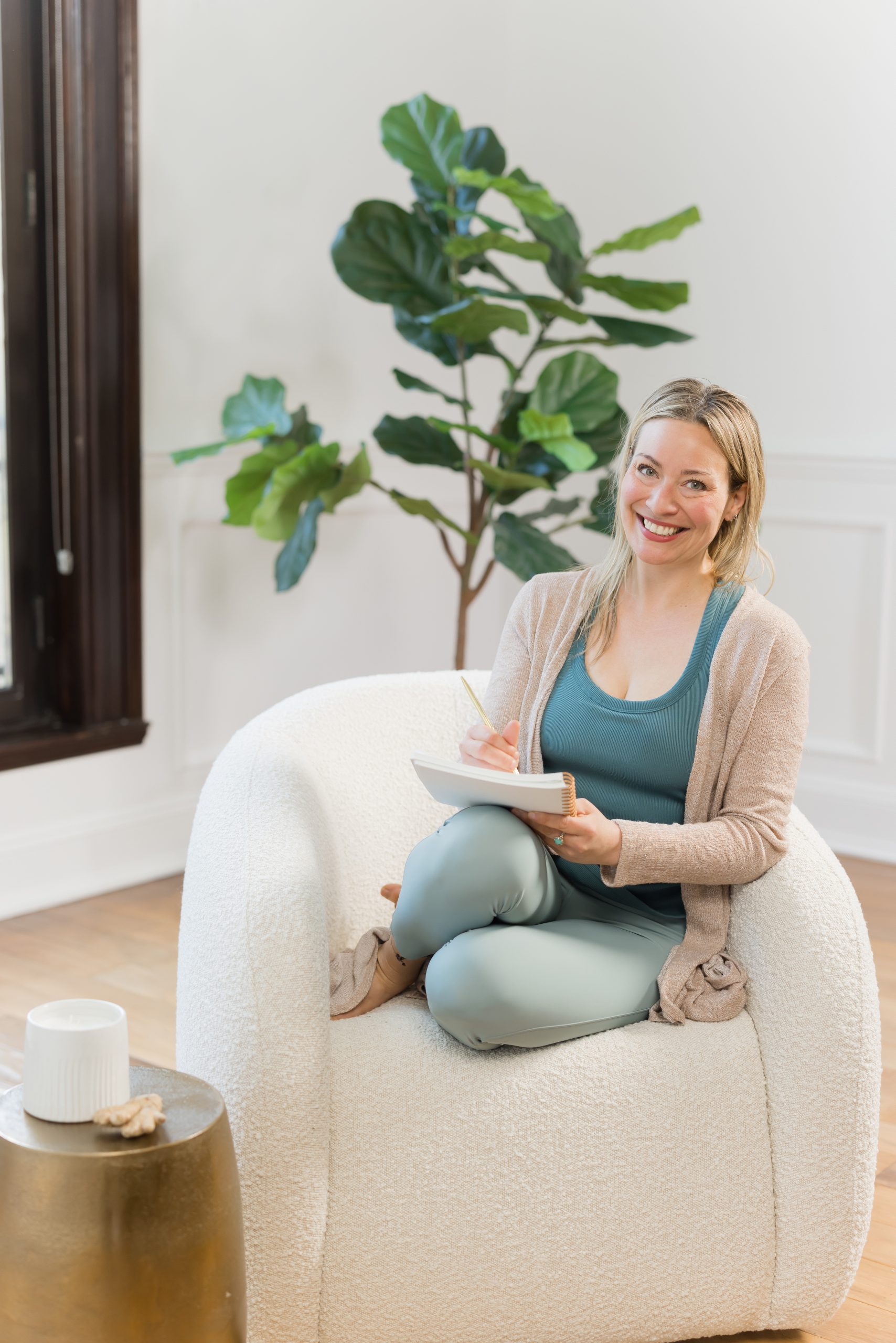 Lisa Bermudez - Ayurveda teacher sitting in a chair