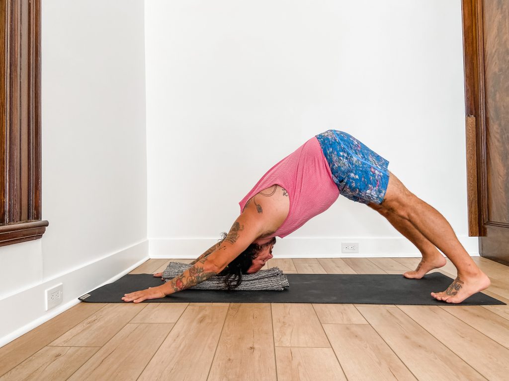 Downward Facing Dog with Head Support