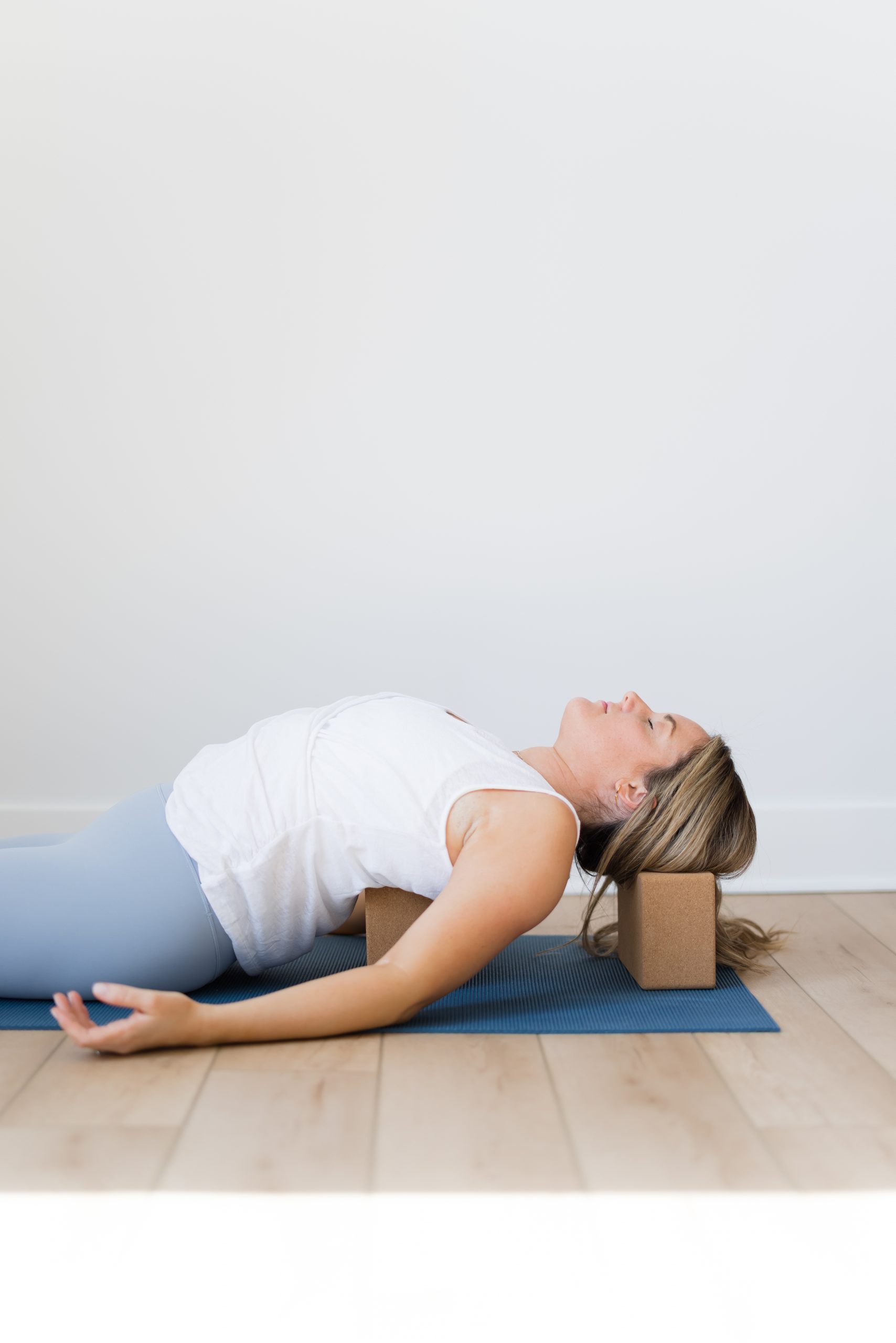 Kate Lombardo in a yin yoga pose