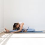 Kate Lombardo in Head to Knee Pose (Janu Sirsasana) 