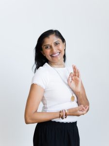 Rashila doing a mudra with her hands