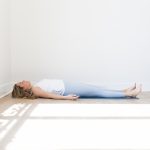 Kate Lombardo in Corpse Pose (Savasana)
