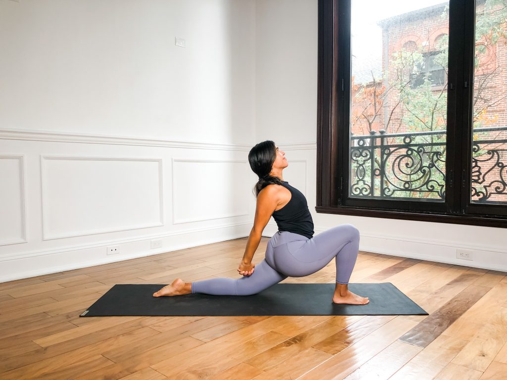 Crescent Lunge with Hands Clasped Behind Back