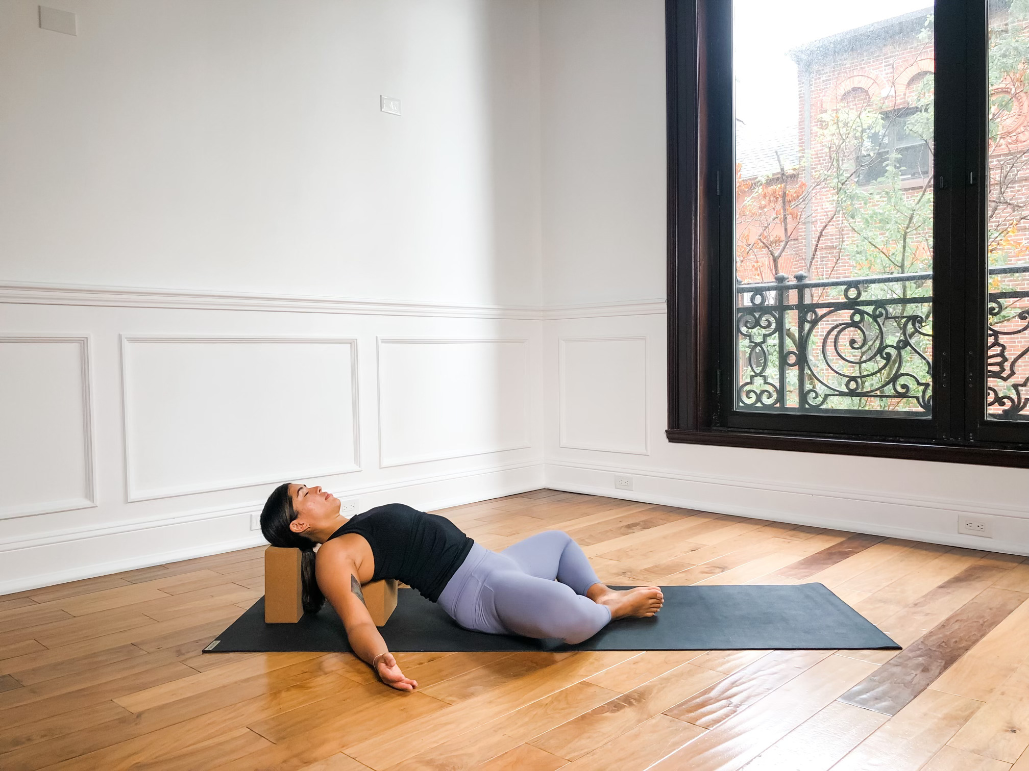 Supported fish with bound angle pose