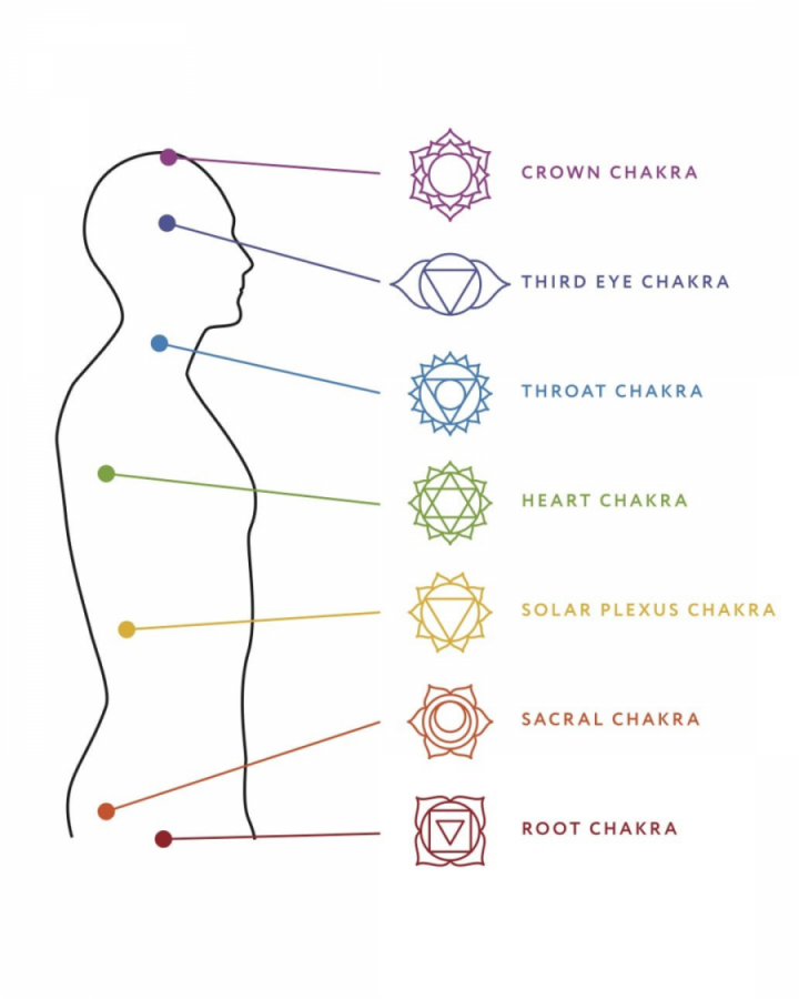 A diagram of the chakras