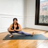Person in Side Lunge facing the camera