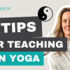 4 Tips for Teaching Yin Yoga graphic with Kate Lombardo's headshot