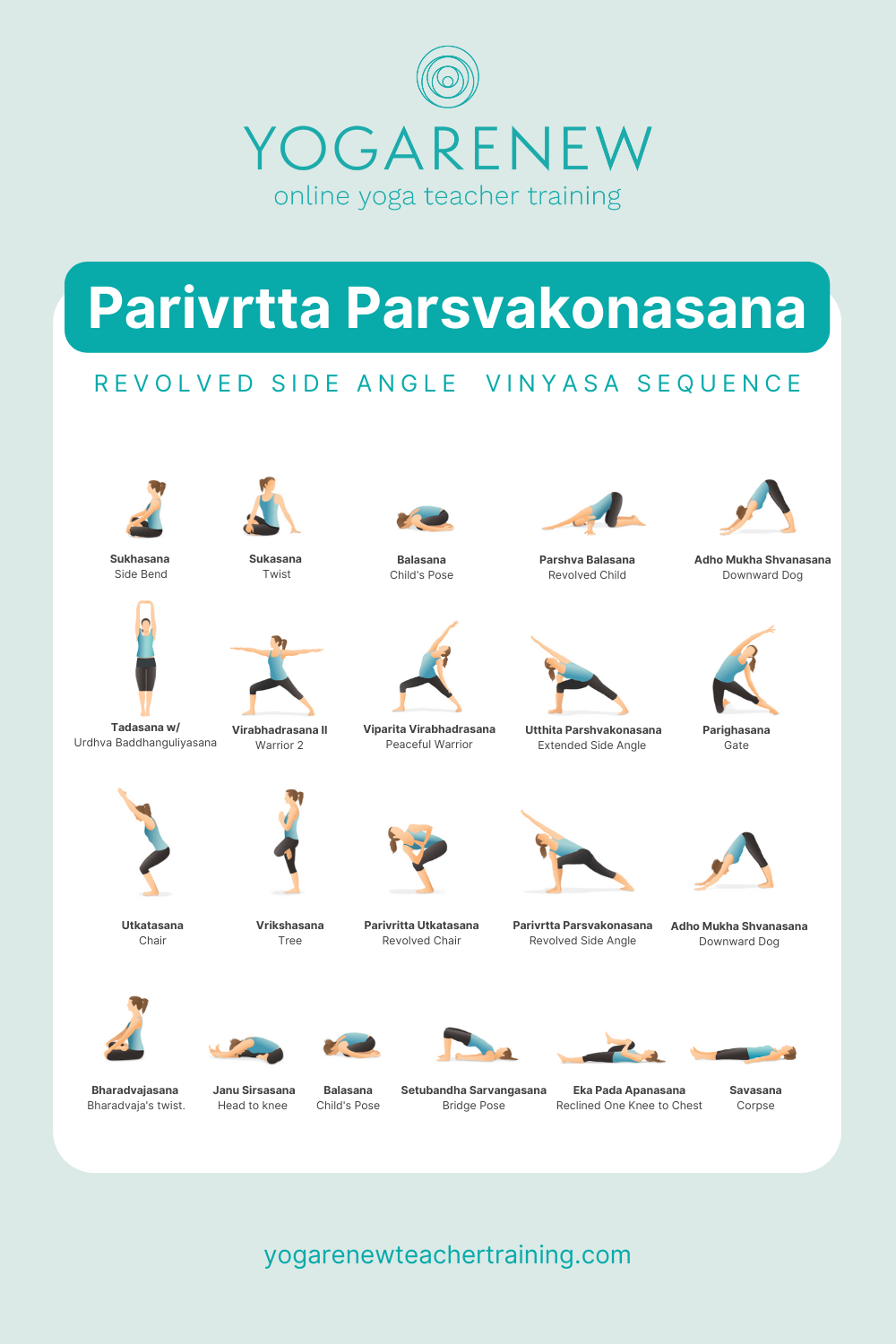 Basic preparation to side e twisted standing poses to build up