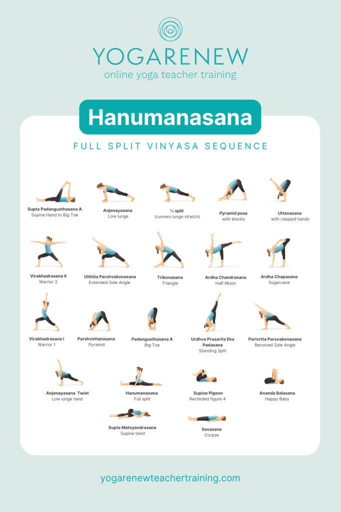 Hanumanasana Sequence PDF with all the poses