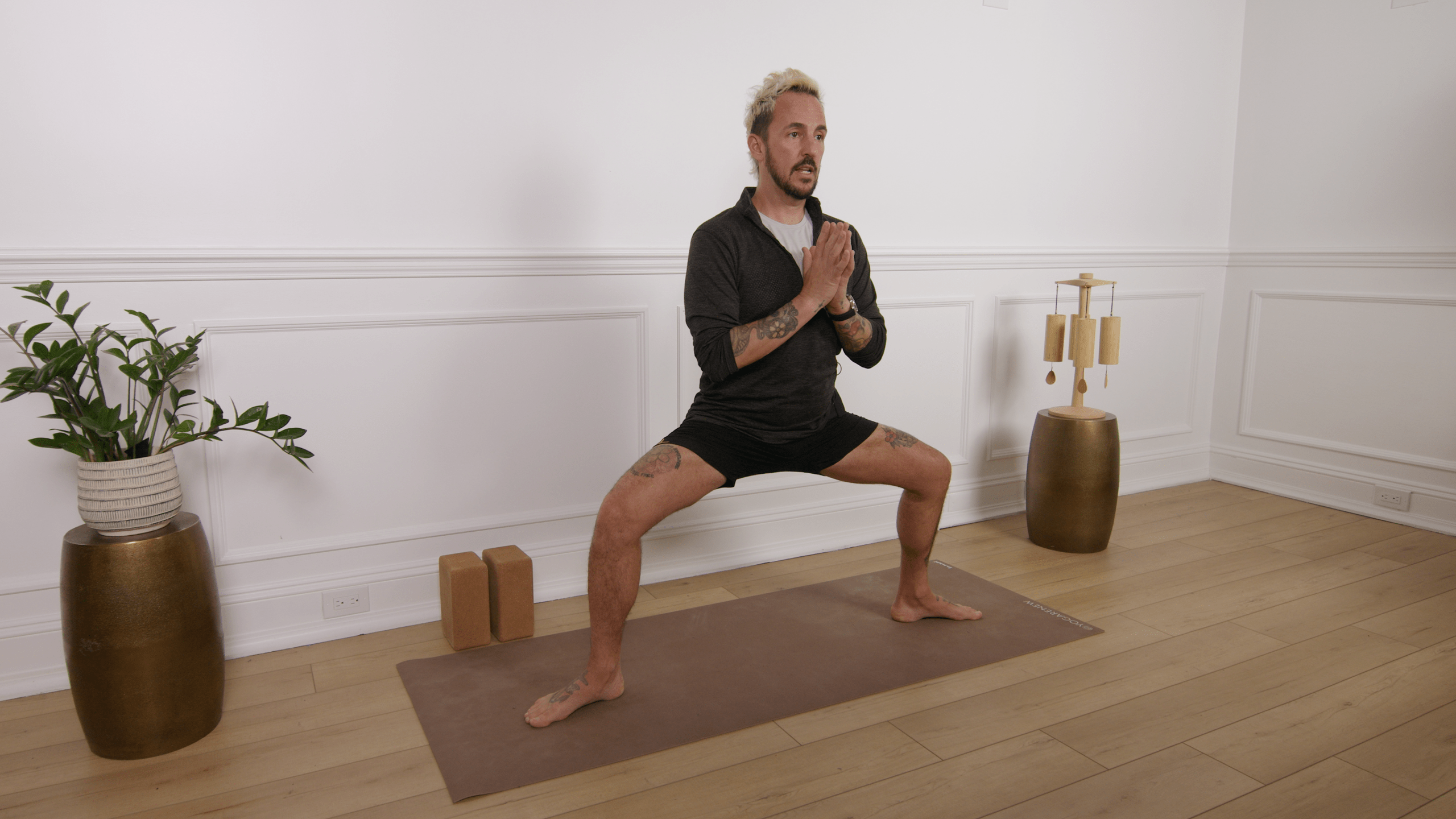 patrick franco of yogarenew in goddess pose