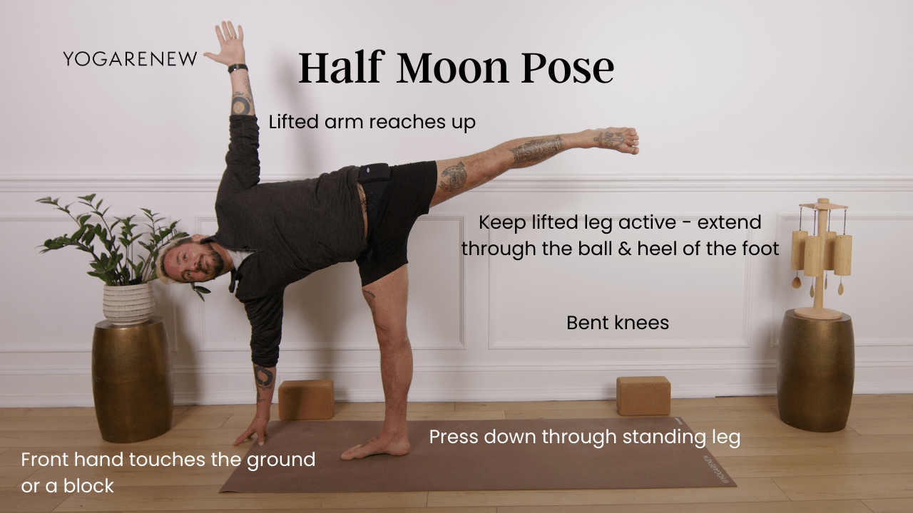 half moon pose diagram