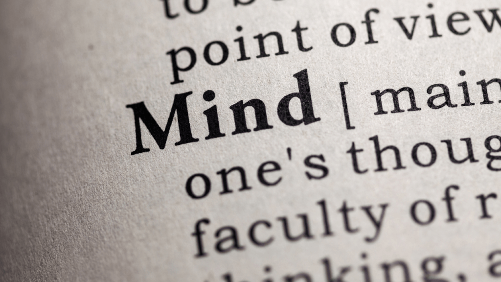 dictionary clipping of the word, "mind"