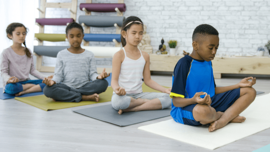 kids yoga poses - easy seat (Sukhasana)