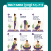 How do I properly perform the Malasana squat for beginners? PDF graphic