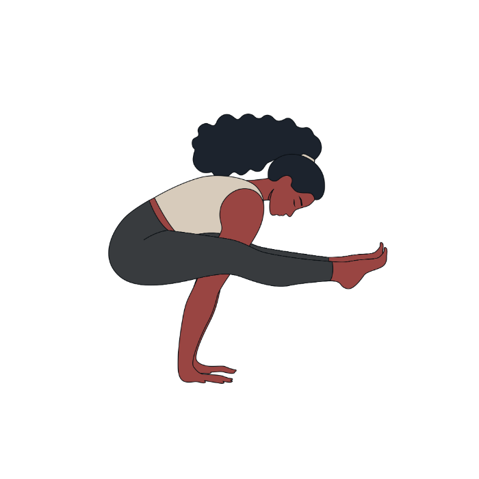 Yogi in Firefly Pose in black yoga leggings 