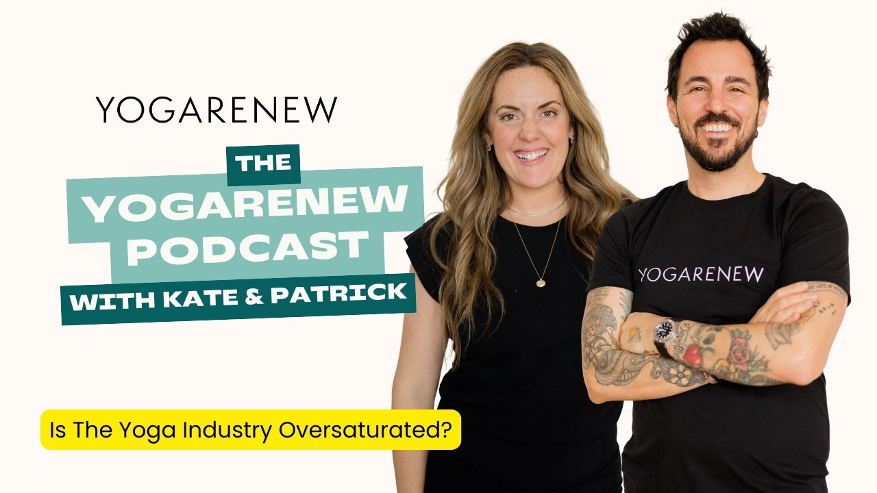 Image of Kate & Patrick from the new YogaRenew Podcast graphic on YouTube